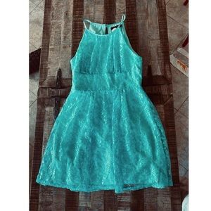 EUC - Turquoise/Teal B. Darlin Lace Dress Size 11/12